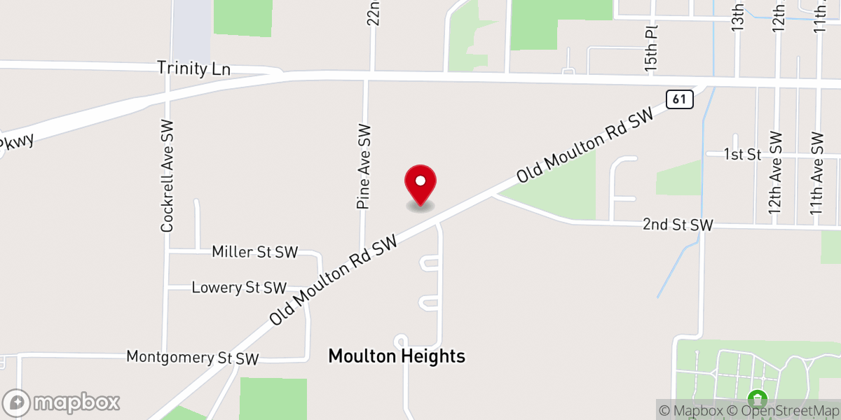Map showing location of Moulton Heights Church of Christ