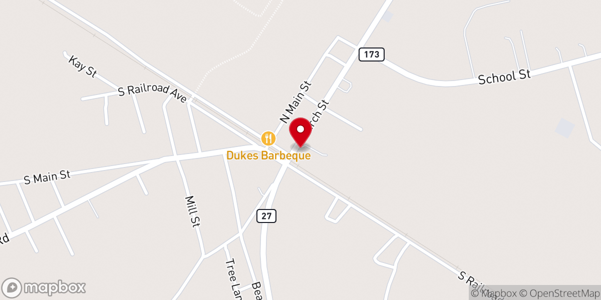 Map showing location of Carter's Fast Stop