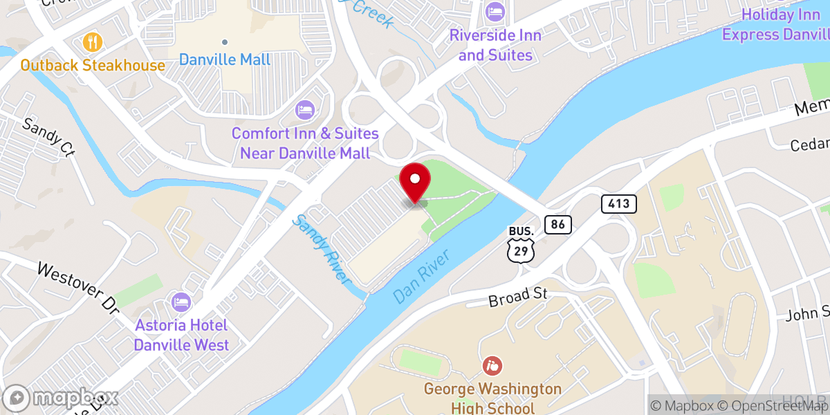 Map showing location of Dan River Church