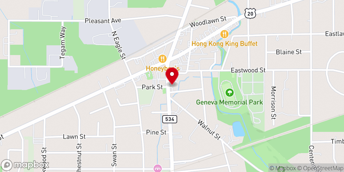 Map showing location of Day Care Geneva First United