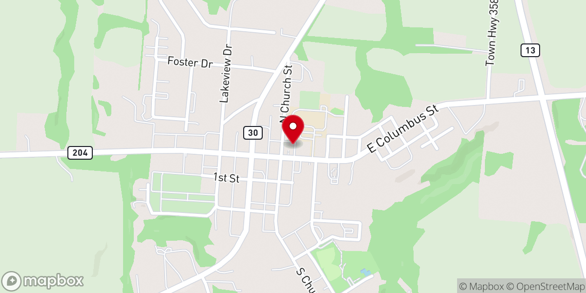 Map showing location of Thornville Masonic Lodge#521