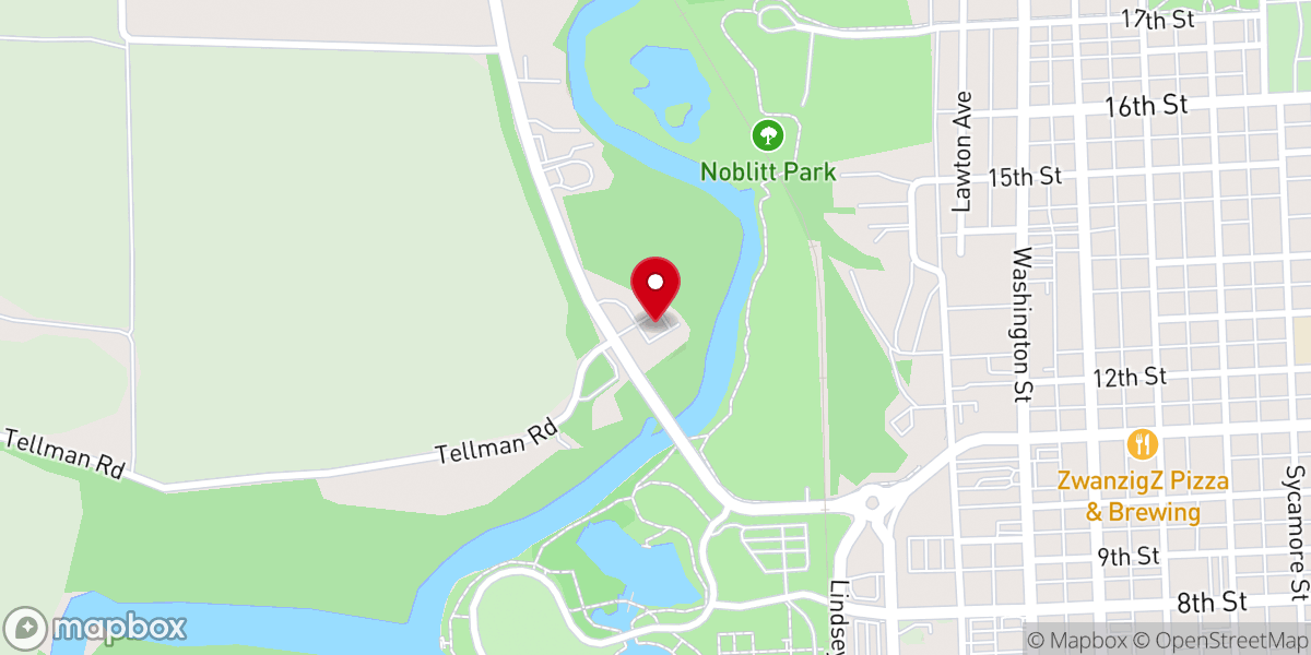Map showing location of Westside Apostolic Church of Columbus, IN.