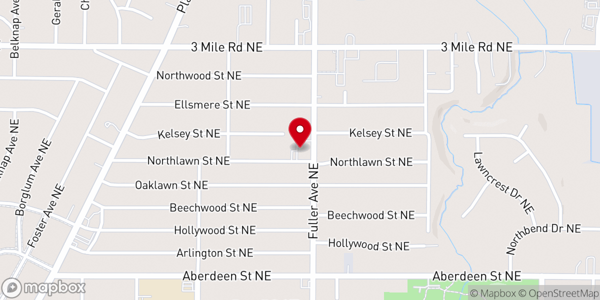 Map showing location of Northlawn United Methodist Church