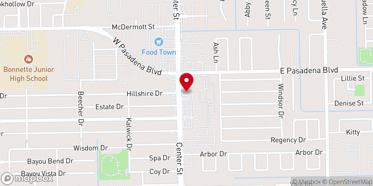 Map showing location of Houston Methodist Emergency Care Center at Deer Park