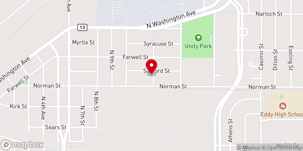 Map showing location of New Galilee Full Gospel Baptist