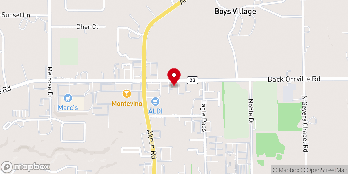 Map showing location of North Life Baptist Church