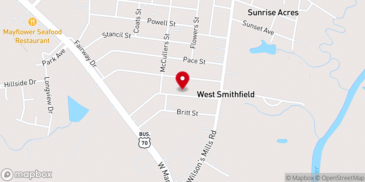 Map showing location of Pentecostal Holiness Church