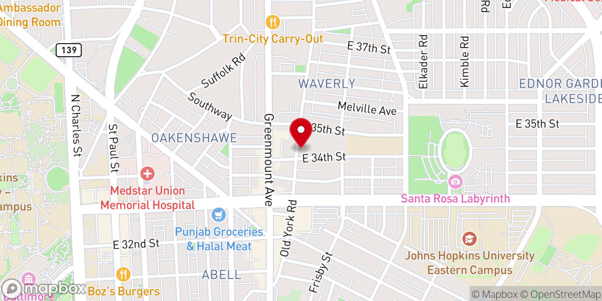 Map showing location of Faith Community Pentecostal Church