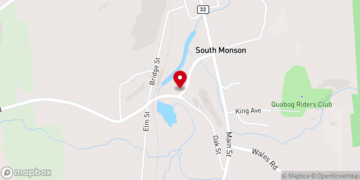 Map showing location of First Church of Monson (SK) - Food Distribution Center