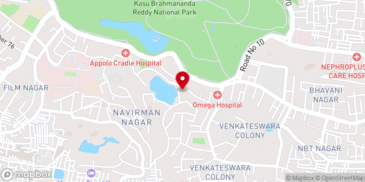 Map showing location of Hope Unlimited Church, Hyderbad