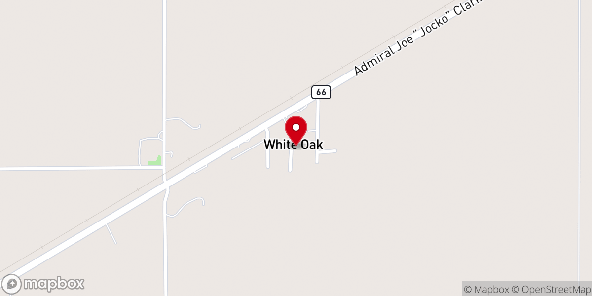 Map showing location of Whiteoak Baptist Church