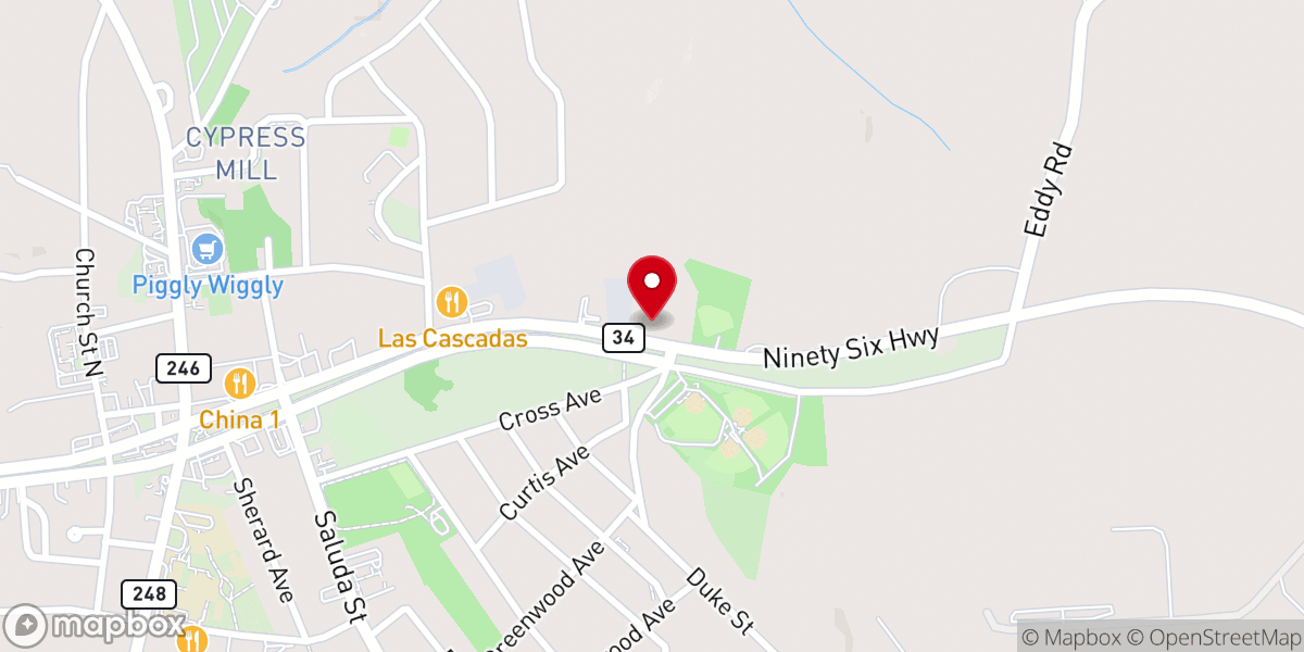 Map showing location of Bethlehem Baptist Church