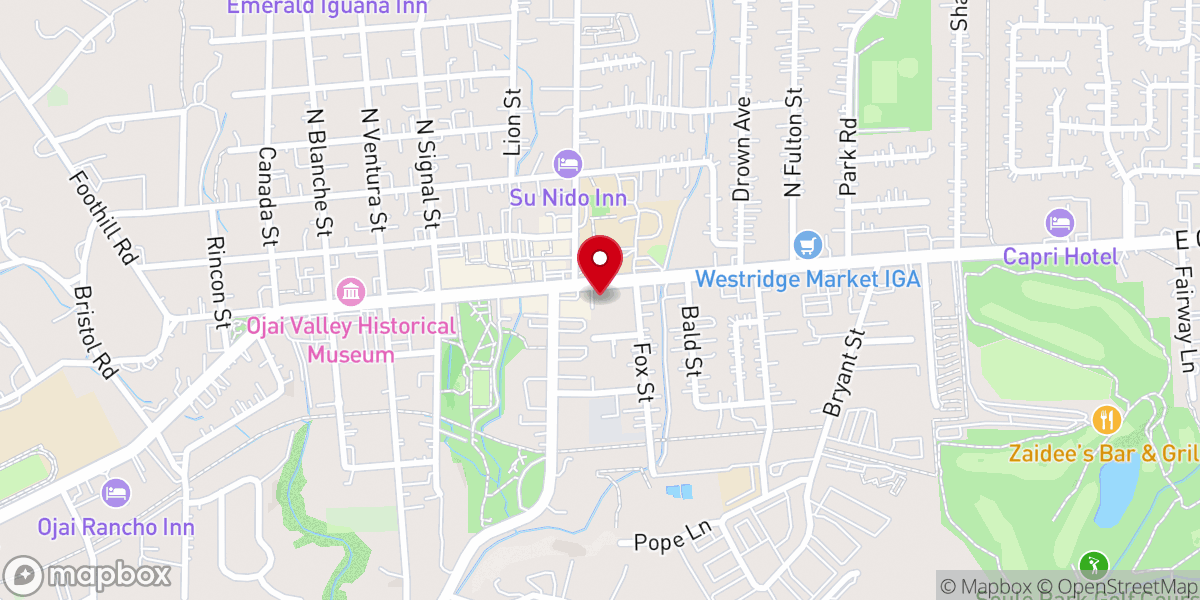 Map showing location of Center for Spiritual Living Ojai