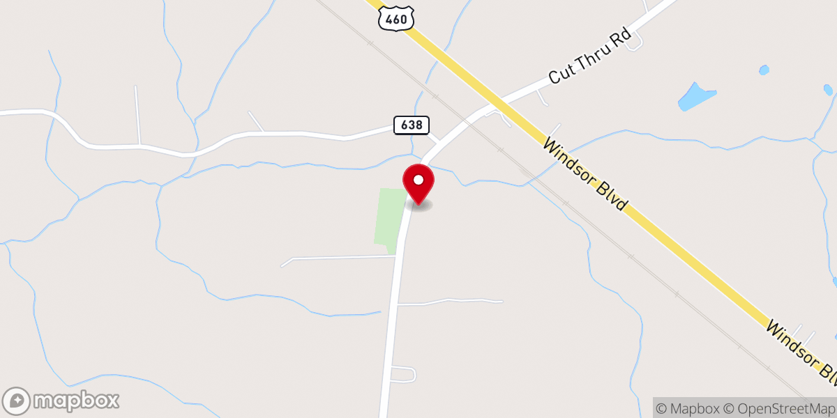 Map showing location of Antioch Church
