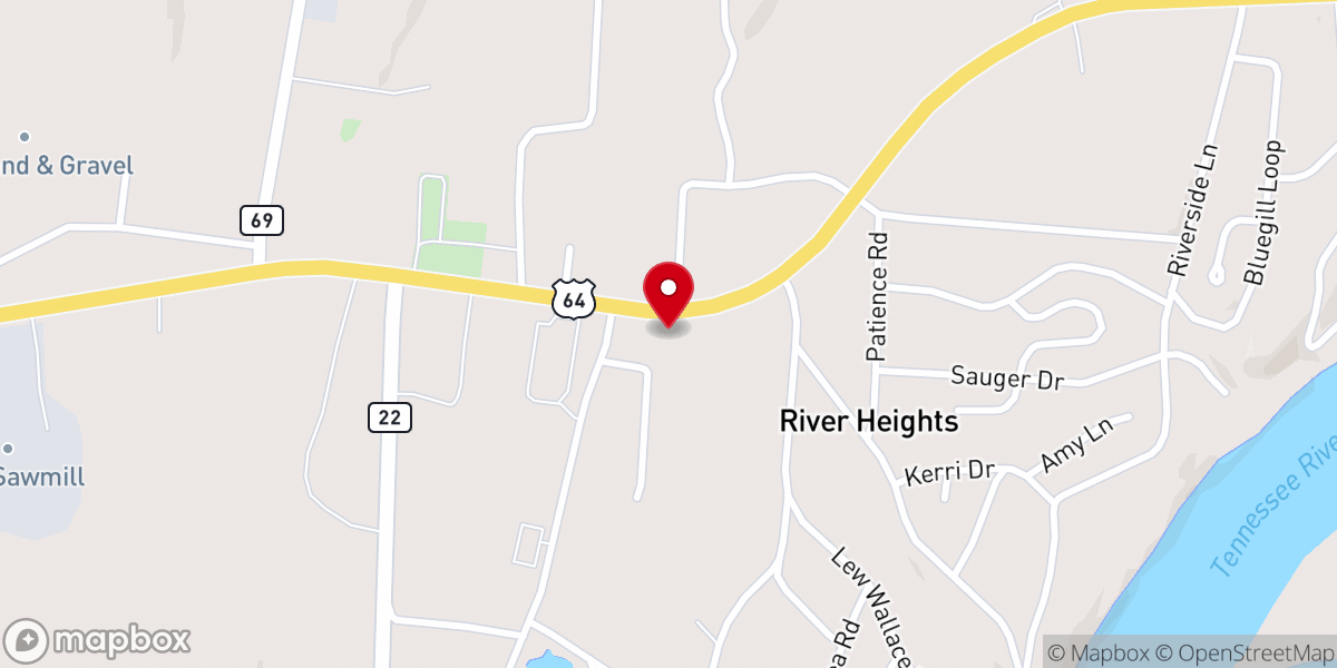 Map showing location of Sombreros Mexican Grill