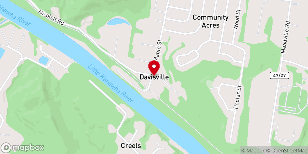 Map showing location of Davisville