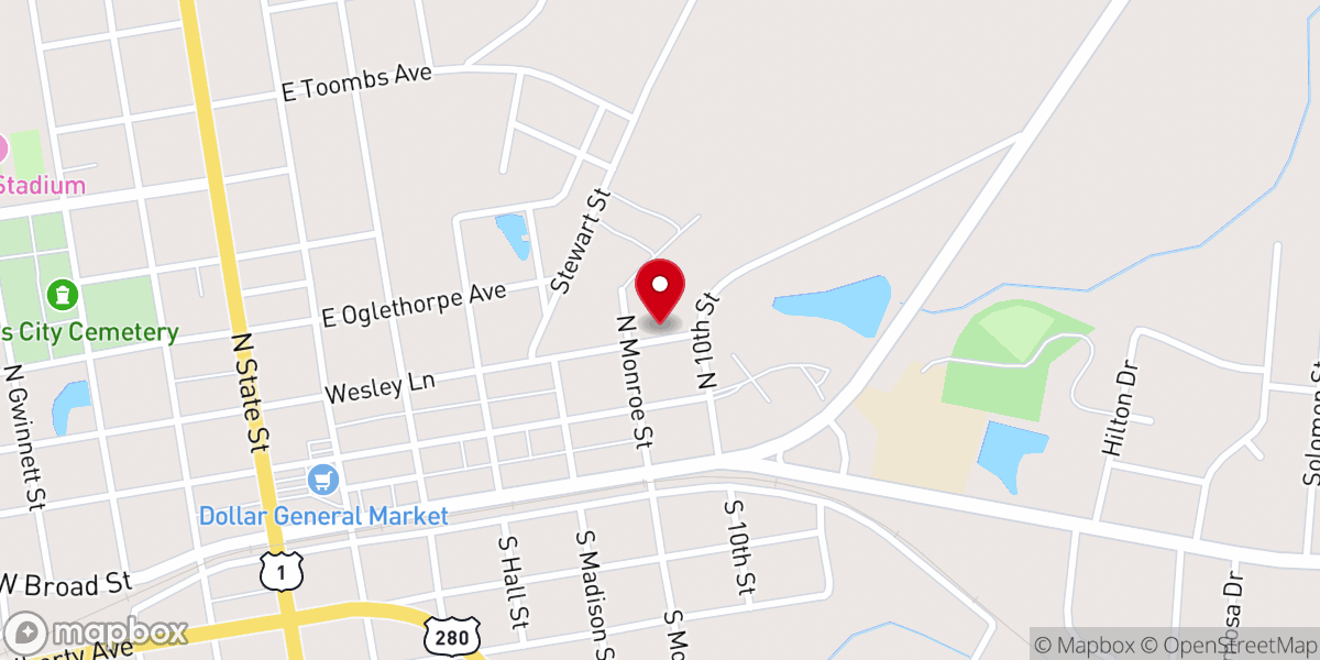 Map showing location of St Joseph Missionary Baptist