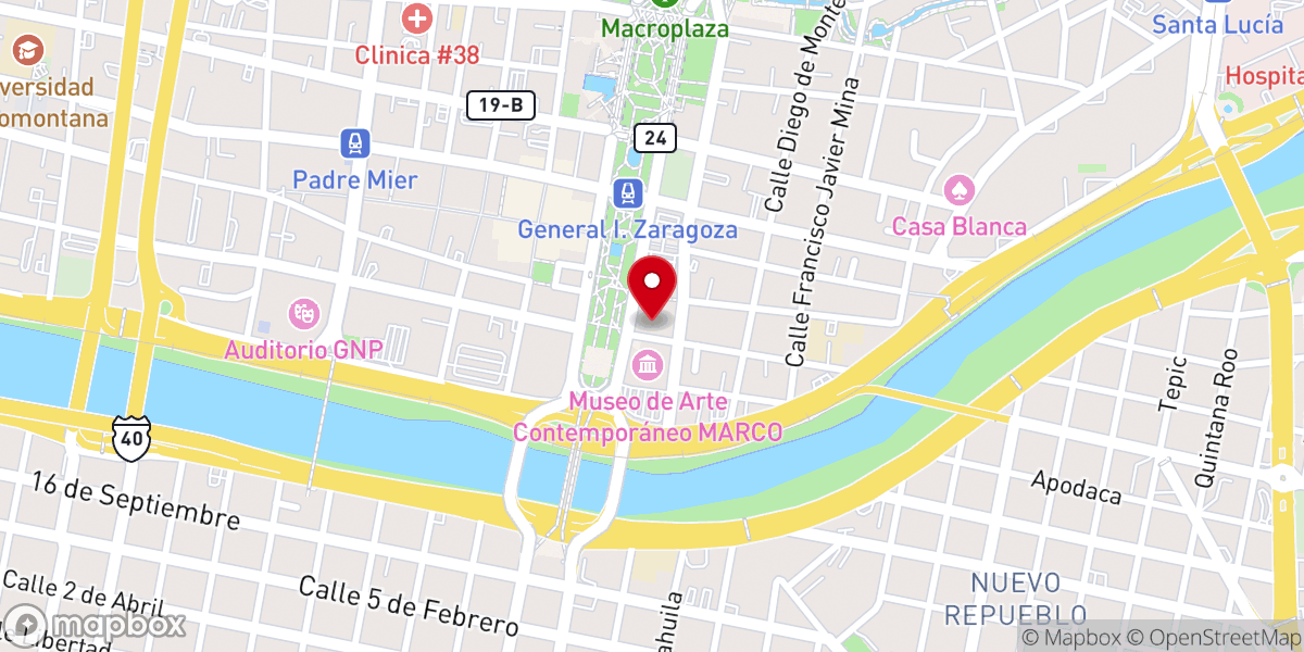 Map showing location of Arquidiócesis De Monterrey A.R.