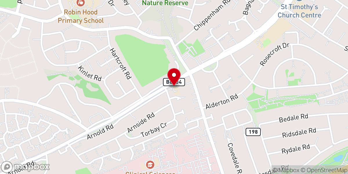 Map showing location of Arnold Road Evangelical Church