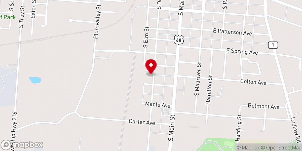 Map showing location of Church of the Brethren