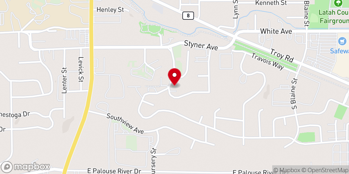 Map showing location of Paradise Hills Church of God