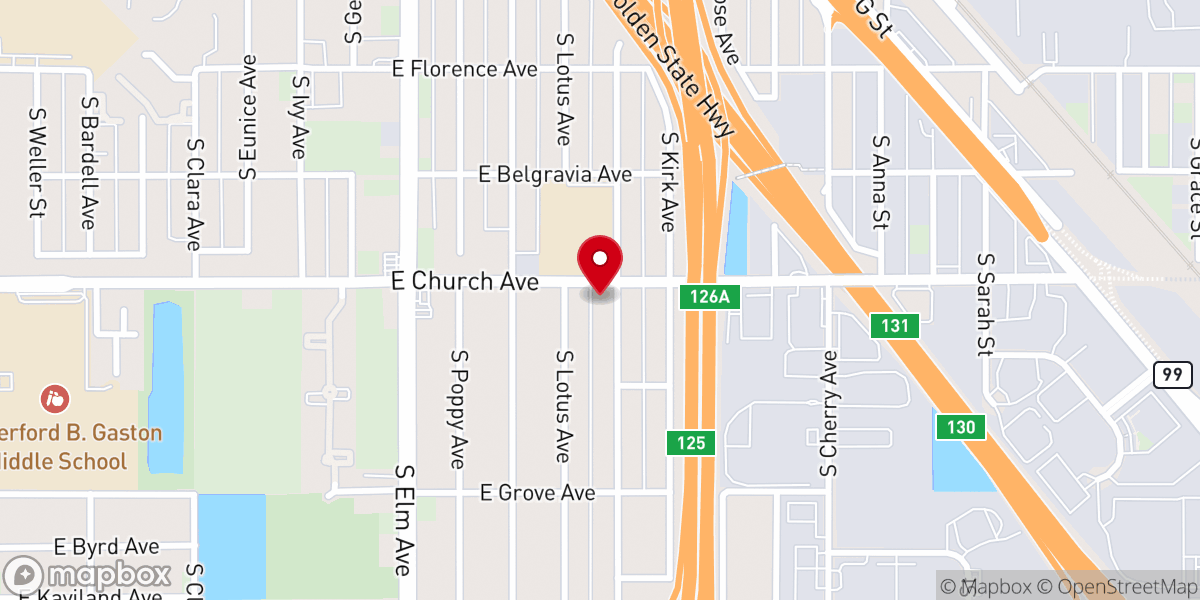 Map showing location of St. Marks Fresno