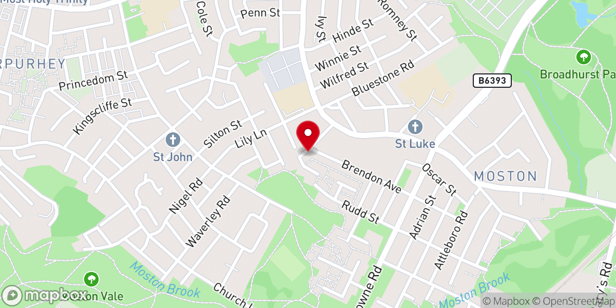 Map showing location of Wellspring Pentecostal Church