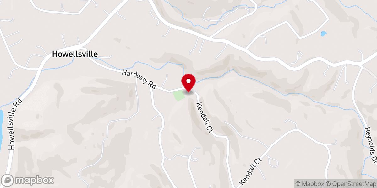 Map showing location of Howellsville United Methodist Church