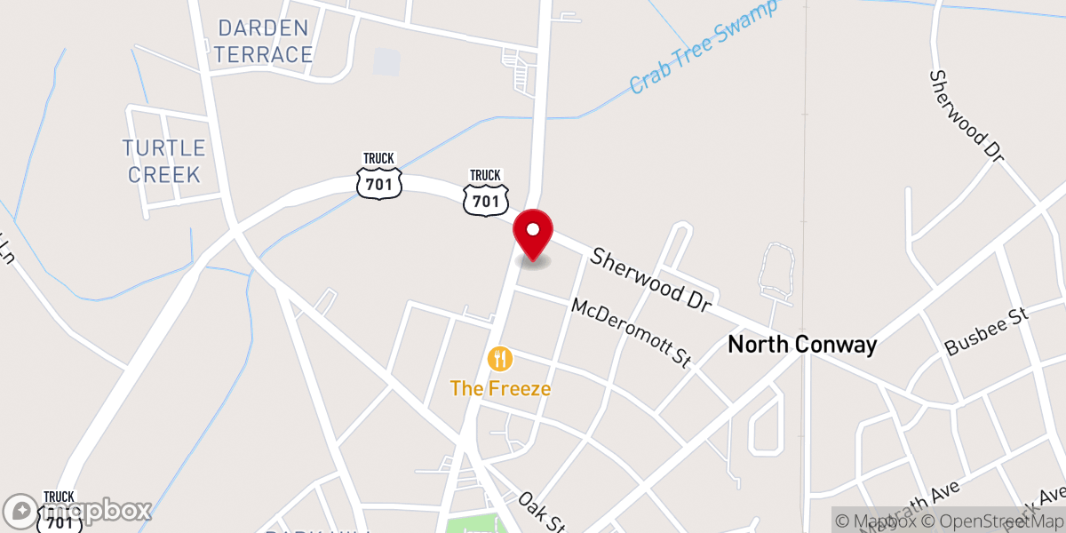 Map showing location of St. Anne's Episcopal Church, Conway SC