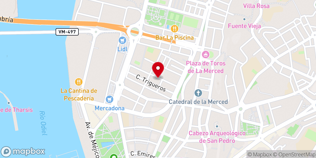 Map showing location of Comunidad y Libreria Cristiana El Faro