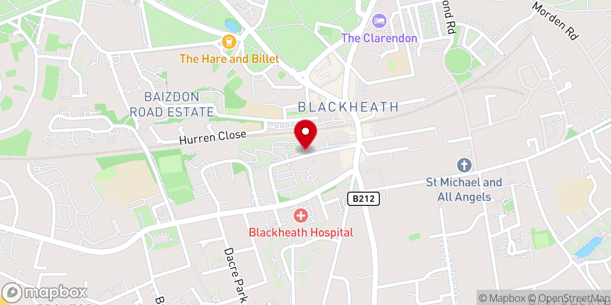 Map showing location of Blackheath Quaker Meeting House