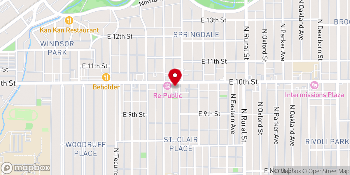 Map showing location of East Tenth United Methodist Children and Youth Center
