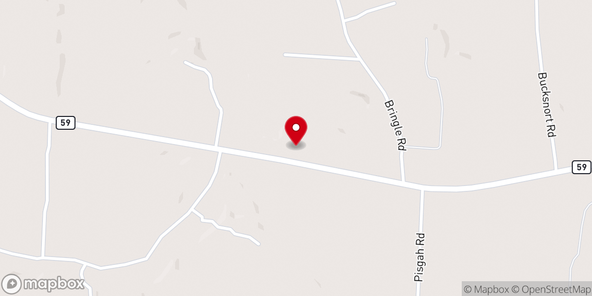 Map showing location of Oak Grove Baptist Church
