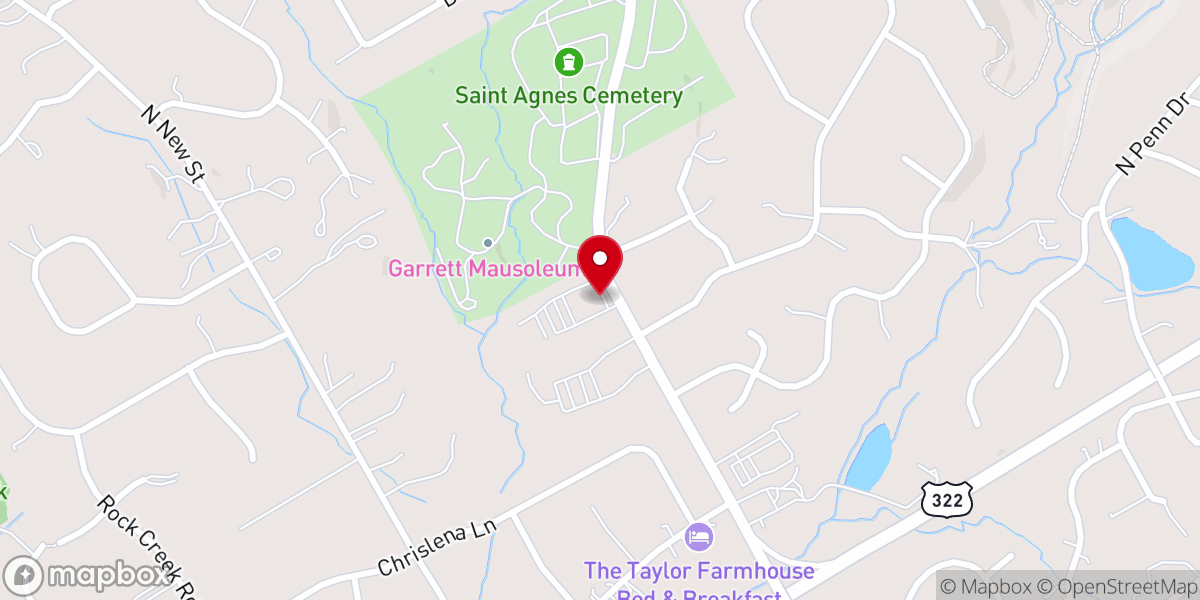 Map showing location of Trinity Assembly of God