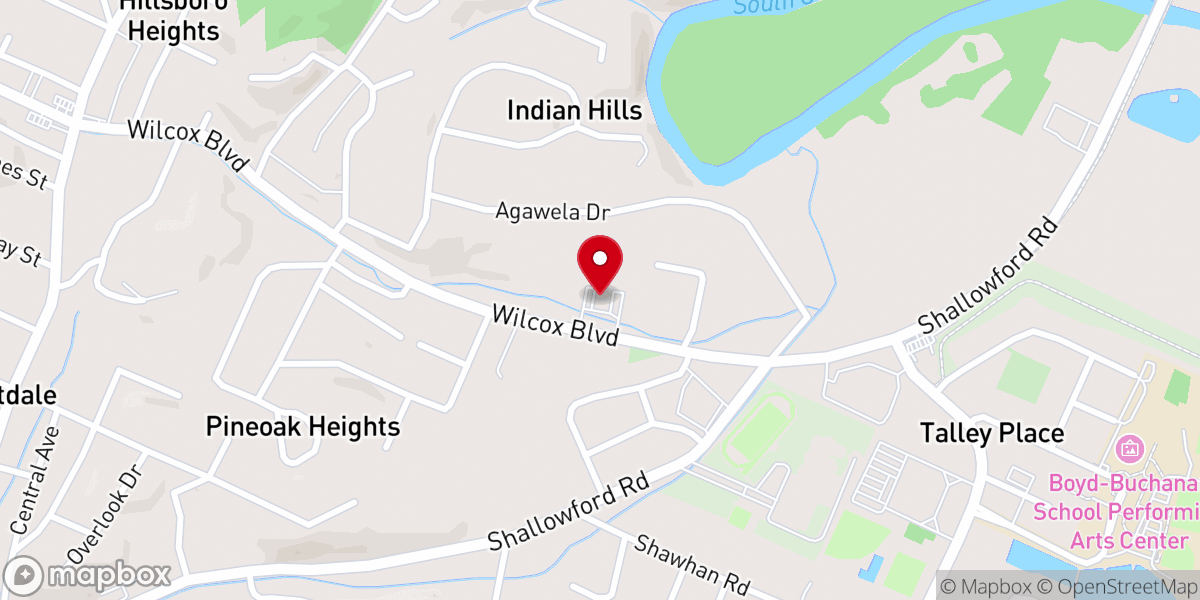Map showing location of Dalewood Baptist Church