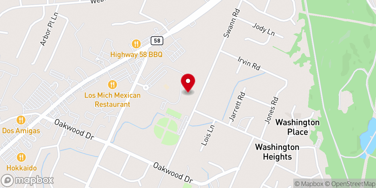 Map showing location of Jackson Temple Church of God in Christ