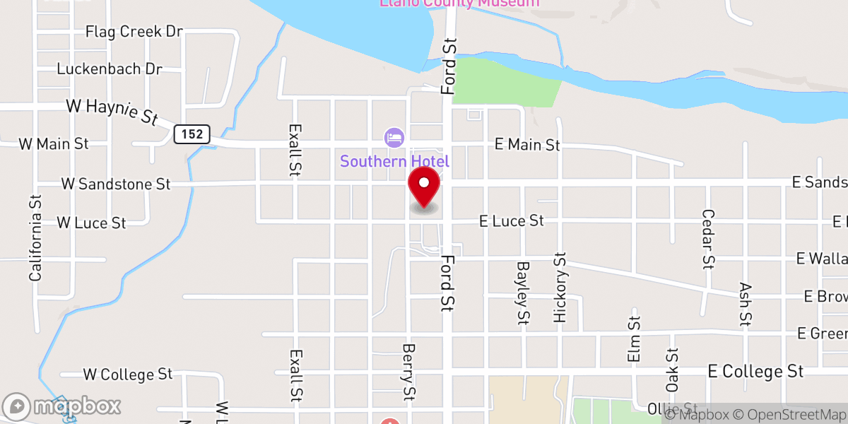 Map showing location of First Baptist Church