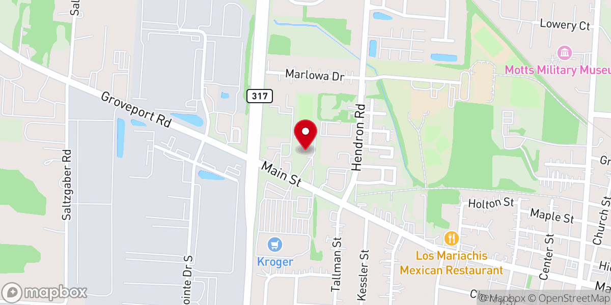 Map showing location of Groveport Zion Lutheran Church