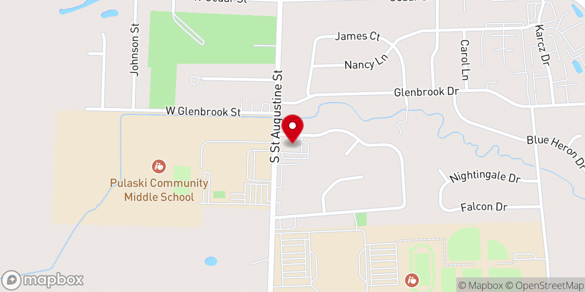 Map showing location of St John Lutheran Church