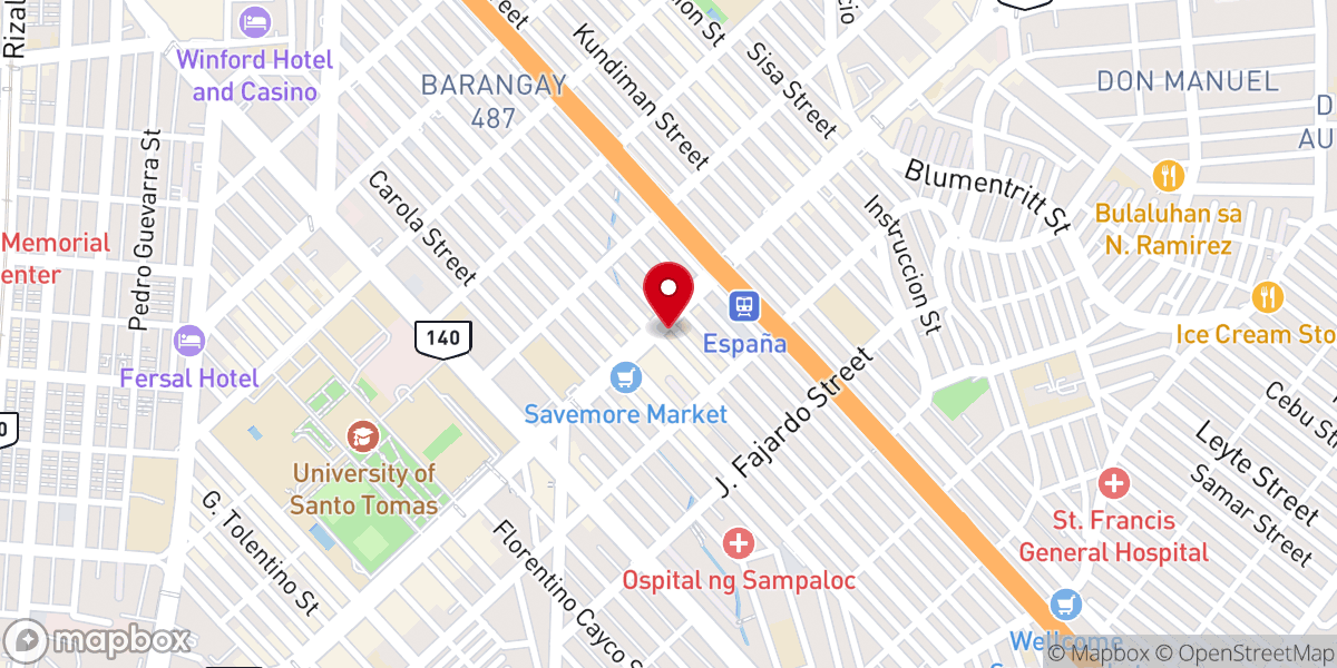 Map showing location of United Pentecostal Church - España, Manila City