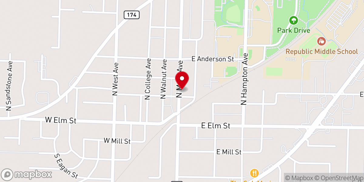 Map showing location of Anchor Baptist Church
