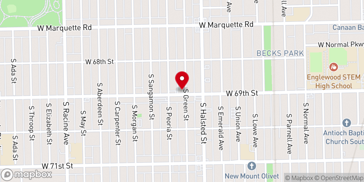 Map showing location of Burning Bush Missionary Baptist Church