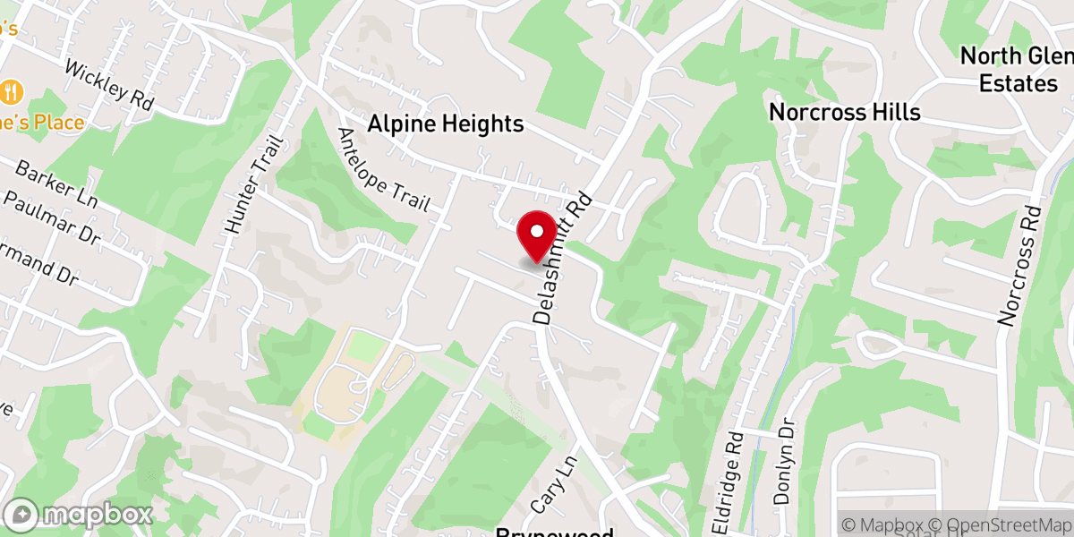 Map showing location of Delashmitt Road Baptist Church