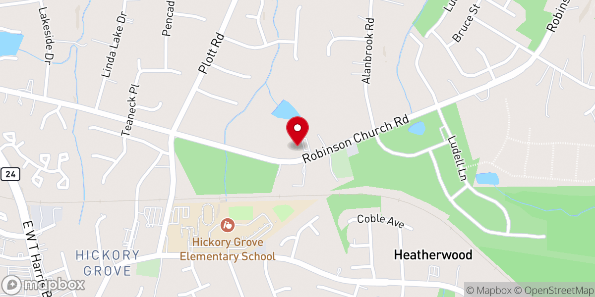 Map showing location of St. John Lee Korean Catholic Church