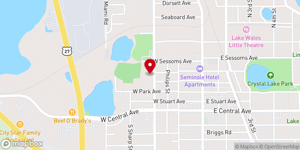 Map showing location of Faith Temple Holiness Church