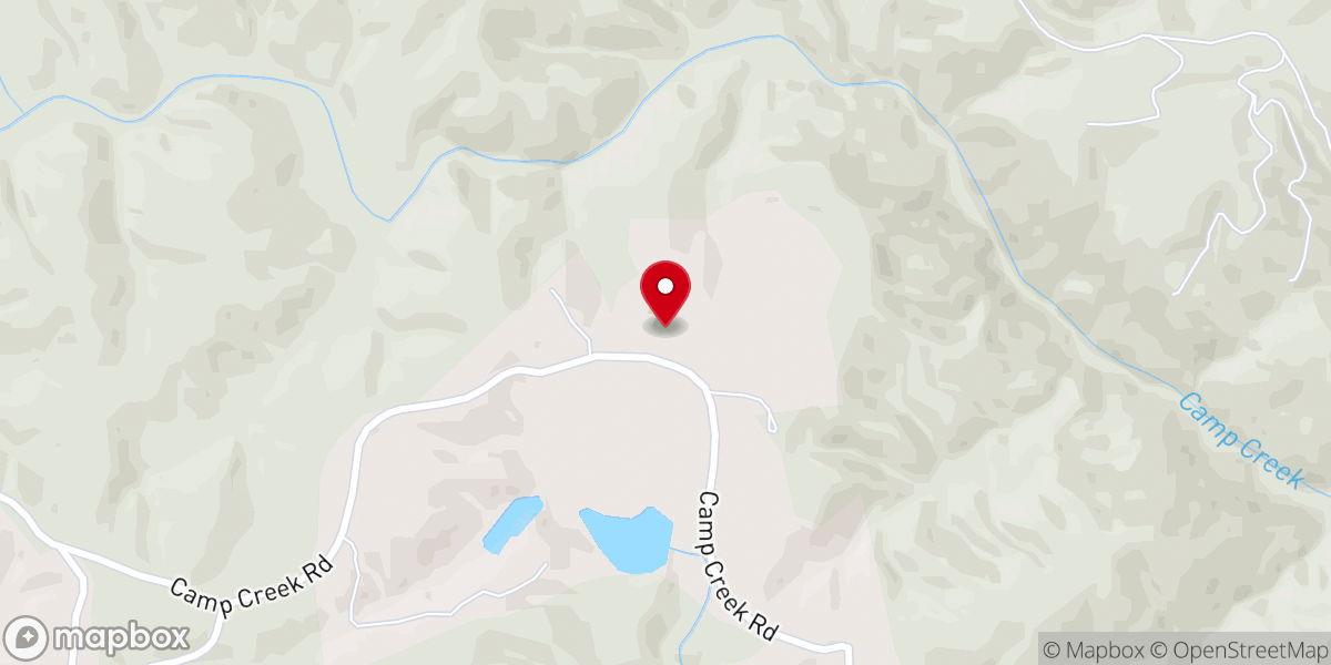 Map showing location of Camp Creek Church