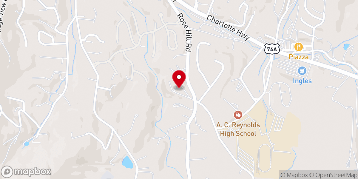 Map showing location of Reynolds Baptist Church
