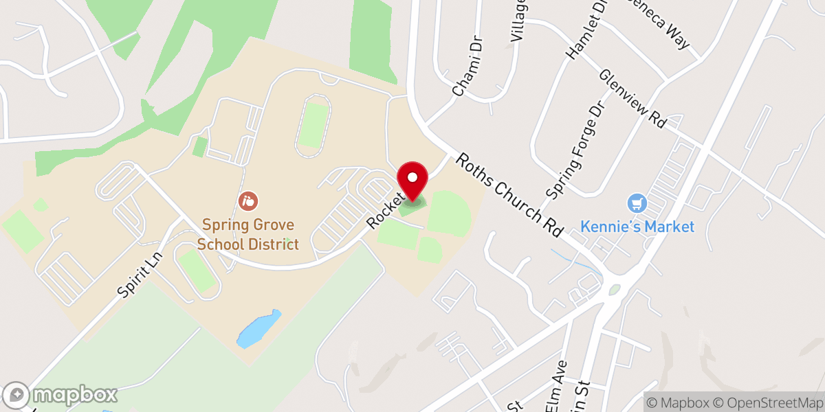 Map showing location of Spring Grove Tennis Courts