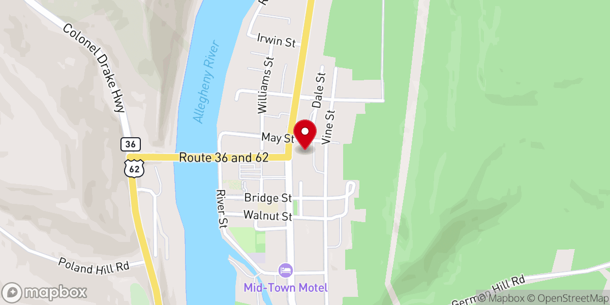 Map showing location of Mt Zion Lutheran Church