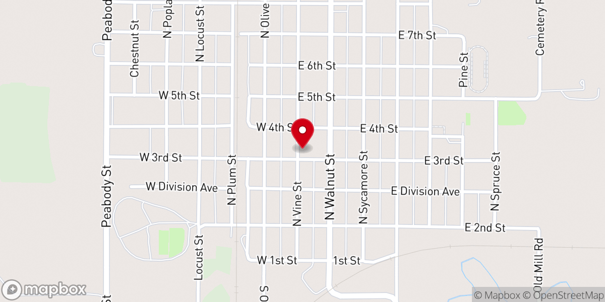 Map showing location of First Baptist Church